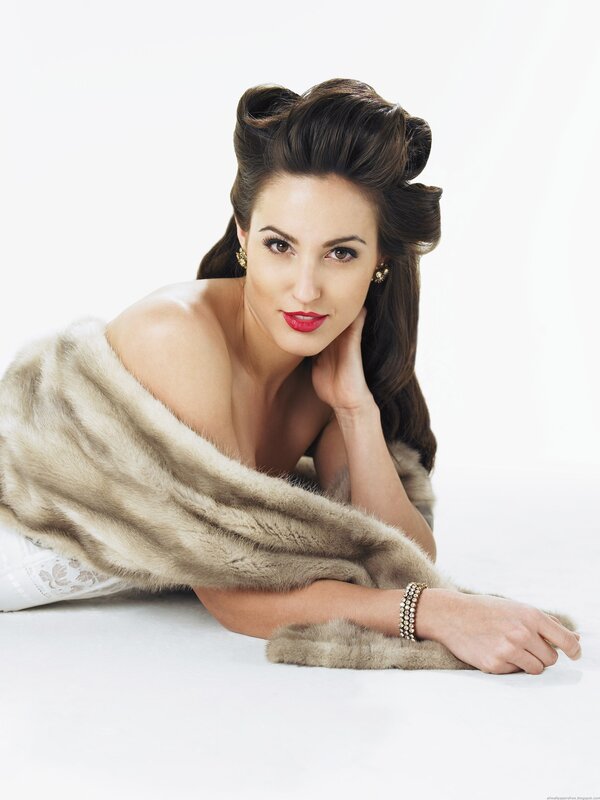 woman in fur wrap