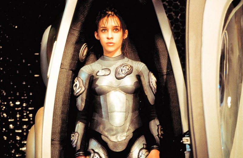 woman in futuristic armor