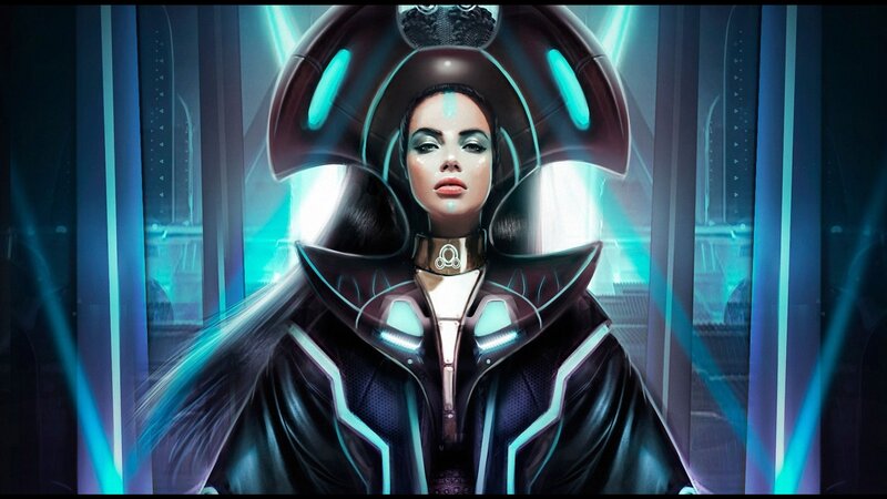Woman in Futuristic Armor — Black