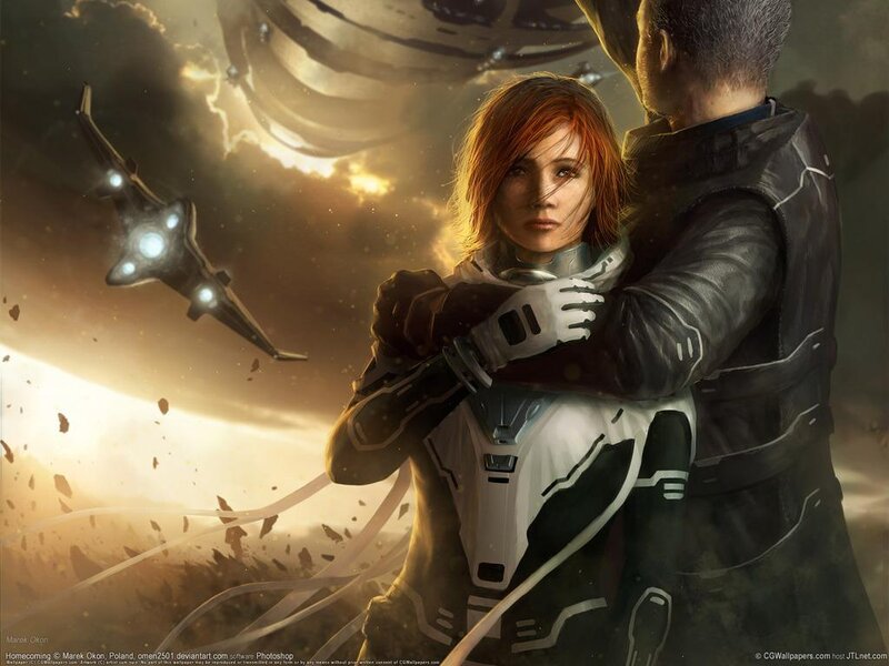Woman in Futuristic Armor — Brown, Dramatic, Sunset, Digital Art