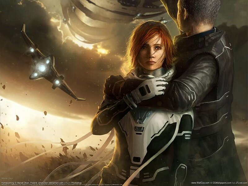 Woman in Futuristic Armor — Brown, Dramatic