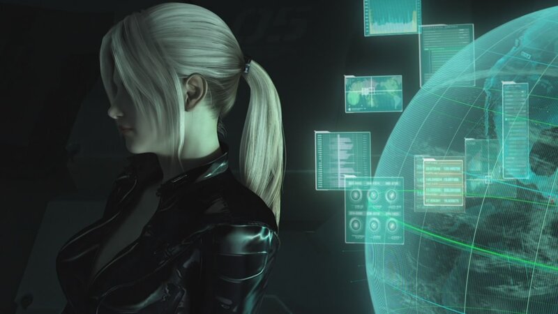 woman in futuristic control room