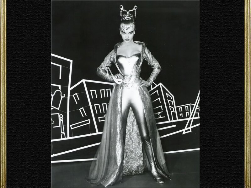 Woman in Futuristic Costume — Black, Dramatic