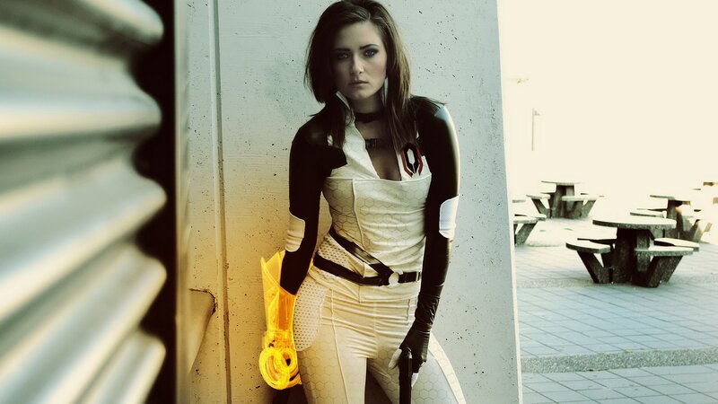 Woman in Futuristic Costume — White, Dramatic, Afternoon, Photograph