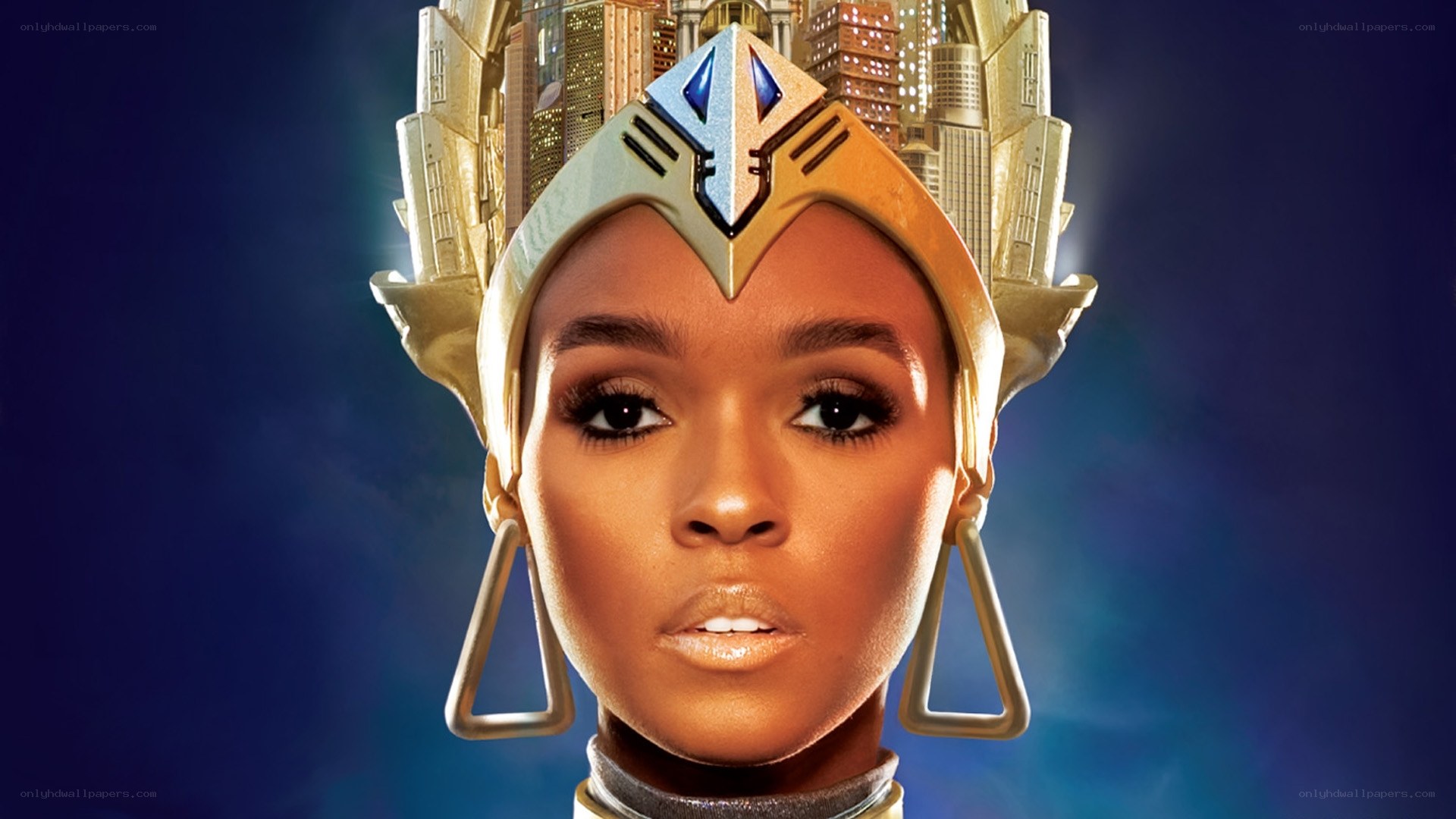 woman in futuristic crown