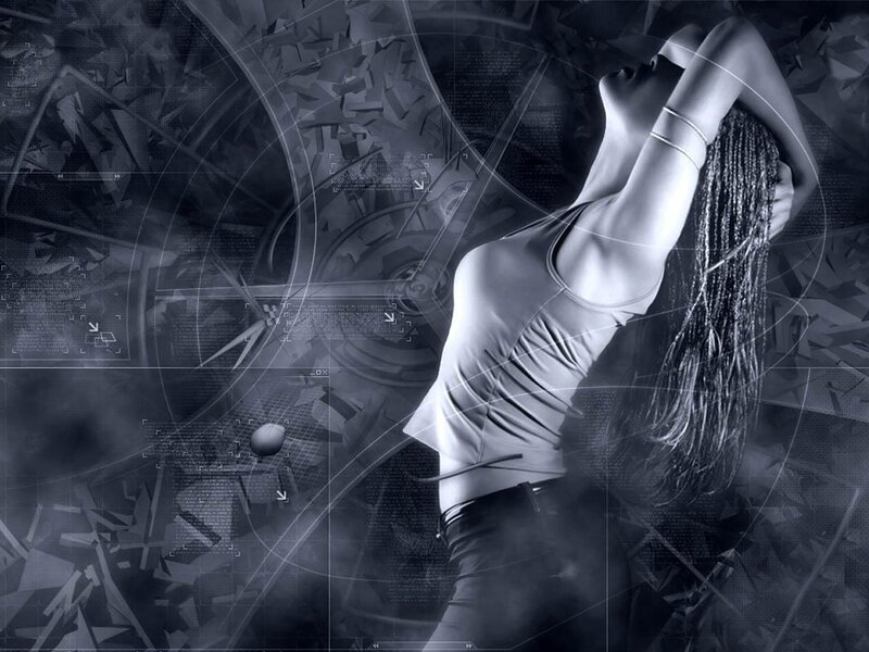 woman in futuristic digital art