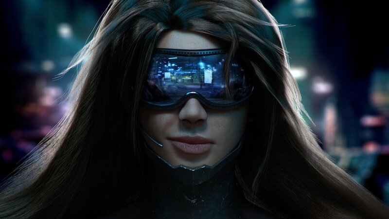 Woman in Futuristic Goggles