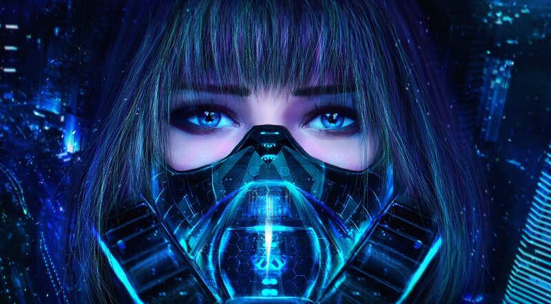 Woman in Futuristic Mask