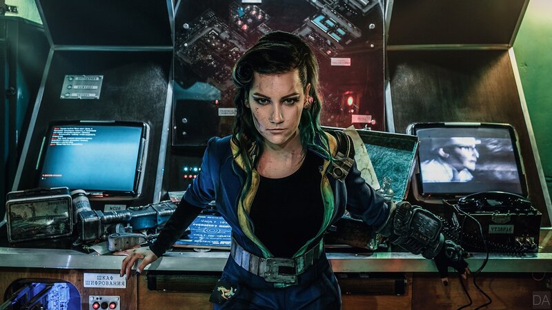 Woman in Futuristic Outfit — Blue, Dramatic, Photograph