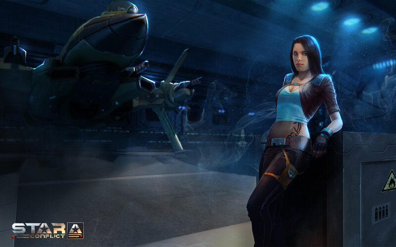 Woman in Futuristic Outfit — Blue, Dramatic