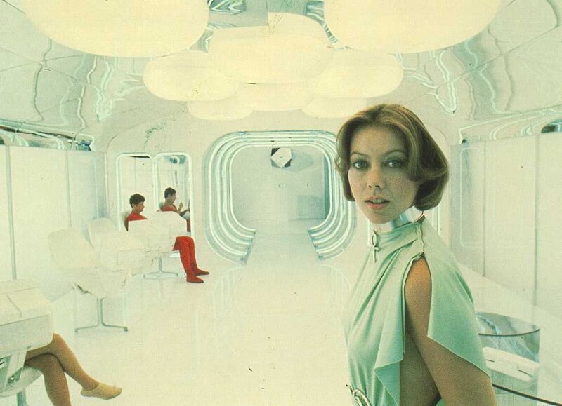 Woman in Futuristic Room — White