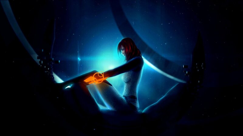 woman in futuristic setting