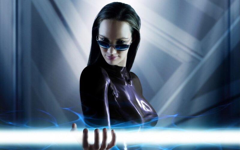 woman in futuristic setting
