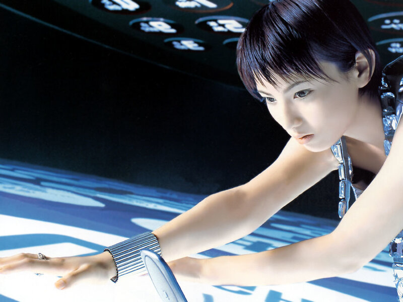 woman in futuristic setting
