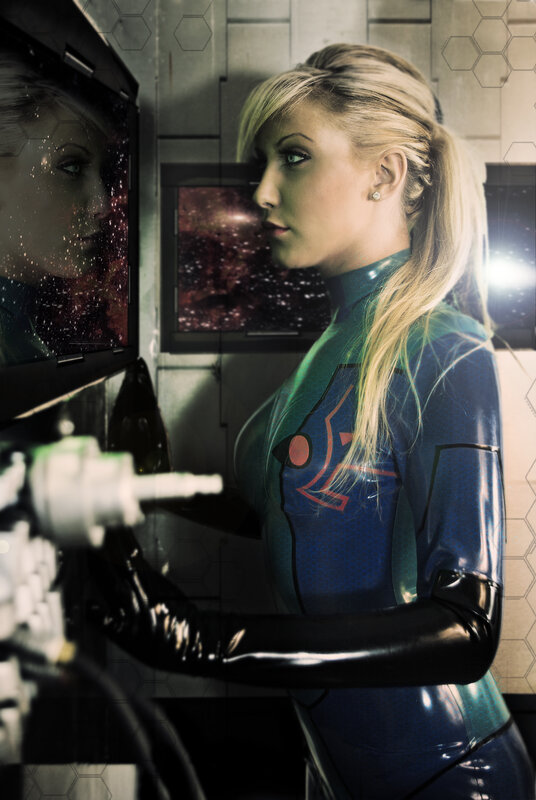woman in futuristic suit