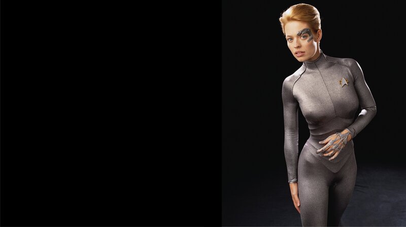 Woman in Futuristic Suit — Gray, Dramatic
