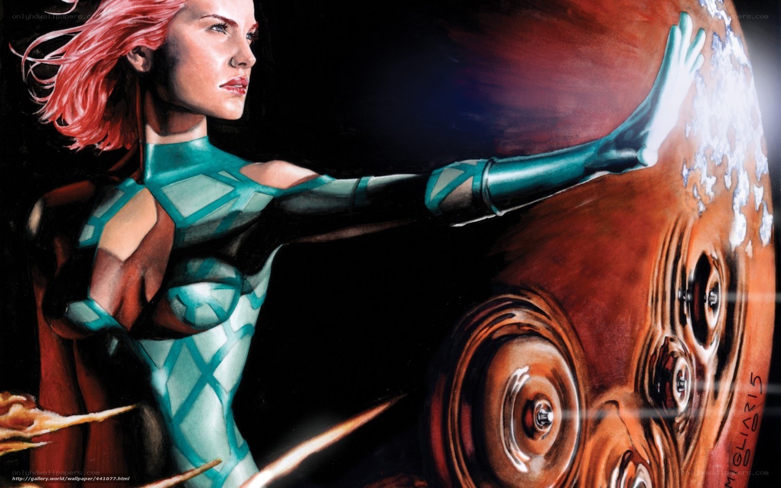 woman in futuristic suit