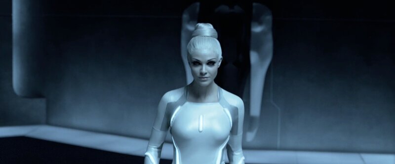 woman in futuristic white suit