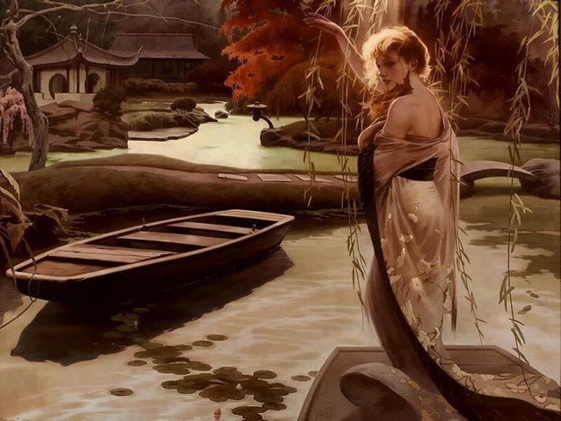 Woman in Garden — Brown