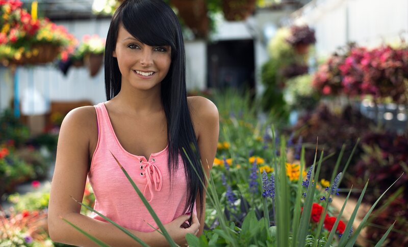 Woman in Garden Center