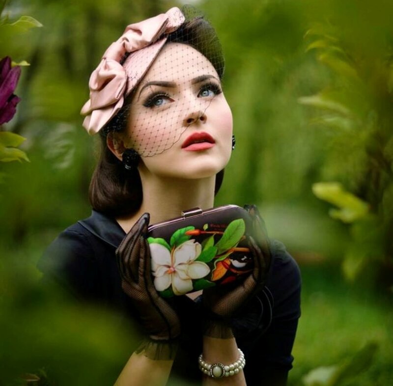 Woman in Garden — Green, Dramatic, Photograph