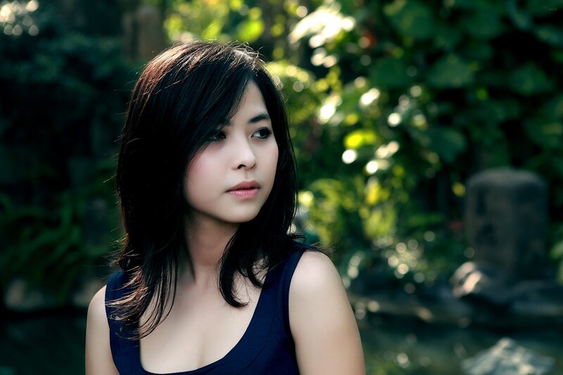 woman in garden portrait