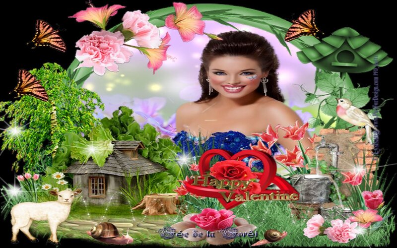 Woman in Garden Scene