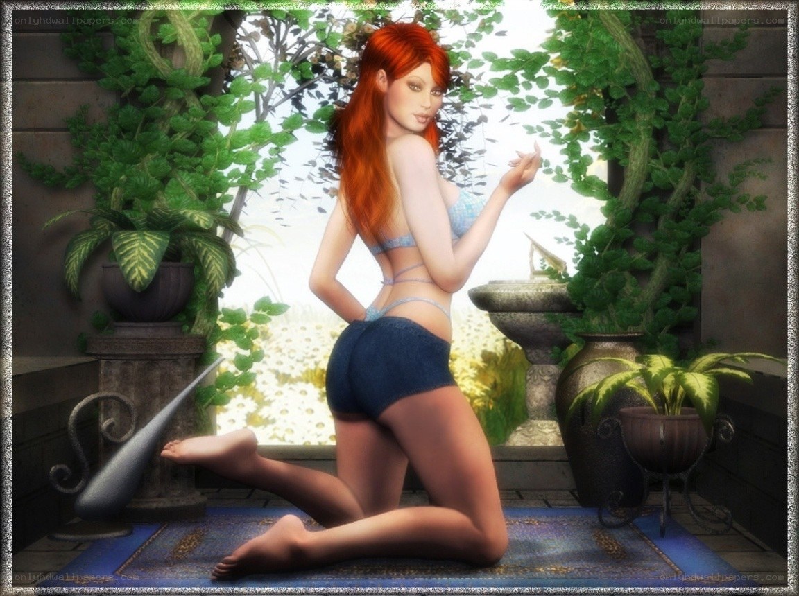 Woman in garden setting