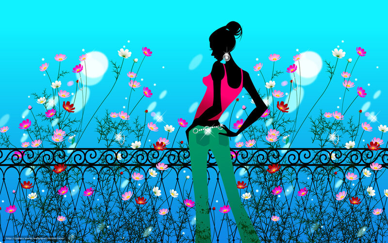woman in garden silhouette