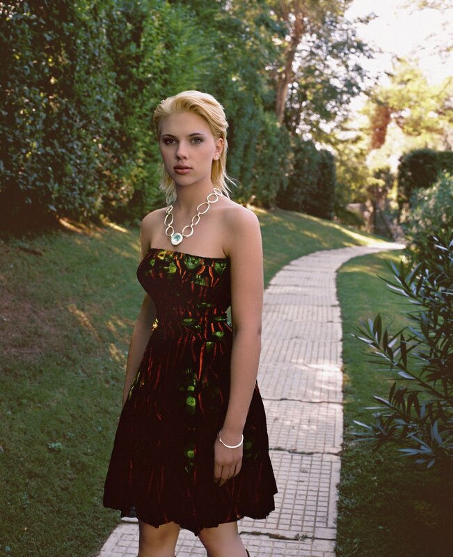 woman in garden wearing dress
