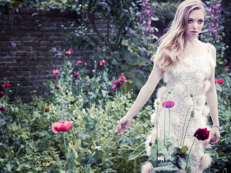 Woman in Garden — White, Serene, Spring