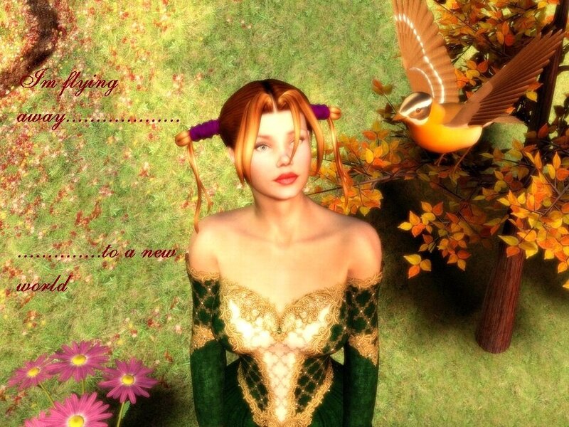 woman in garden with bird