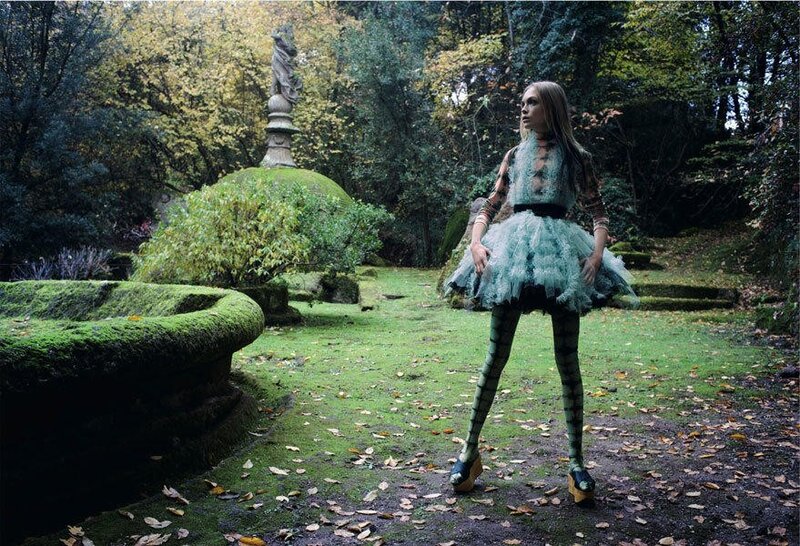 woman in garden with costume