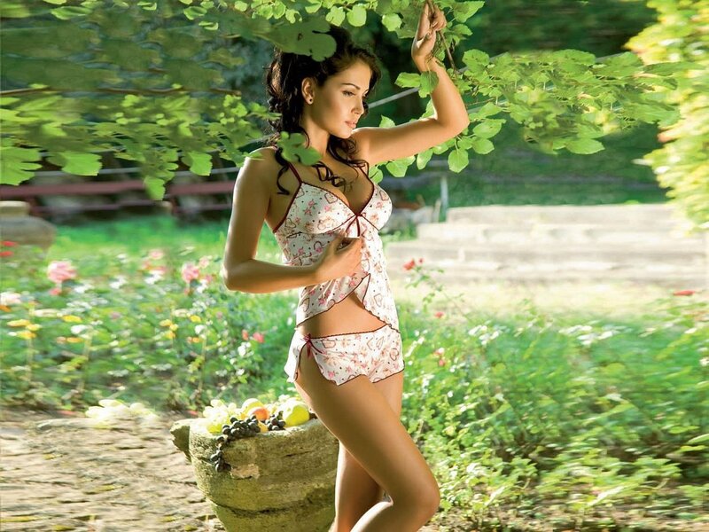 Woman in garden with fruit