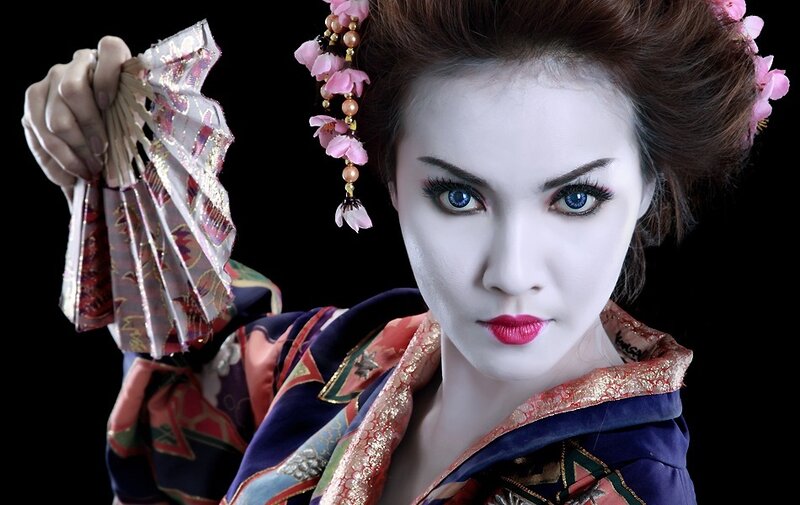 Woman in Geisha Makeup