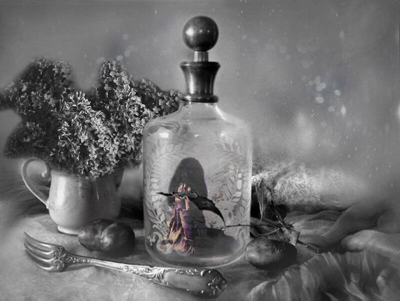 Woman in Glass Bottle — Black
