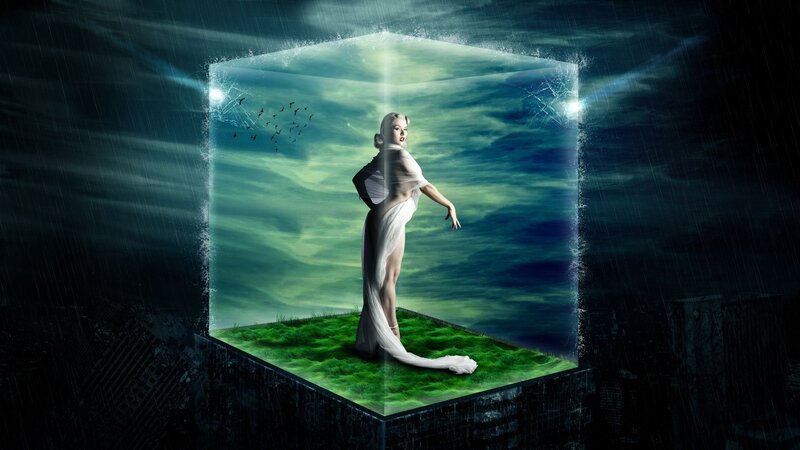 Woman in Glass Box