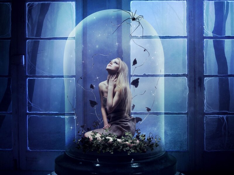 Woman in Glass Dome