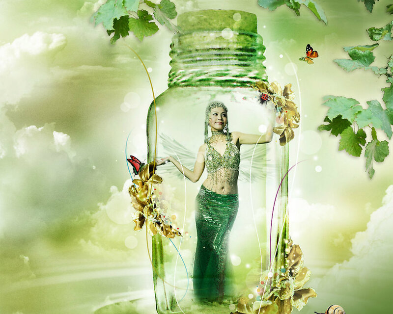Woman in Glass Jar — Green