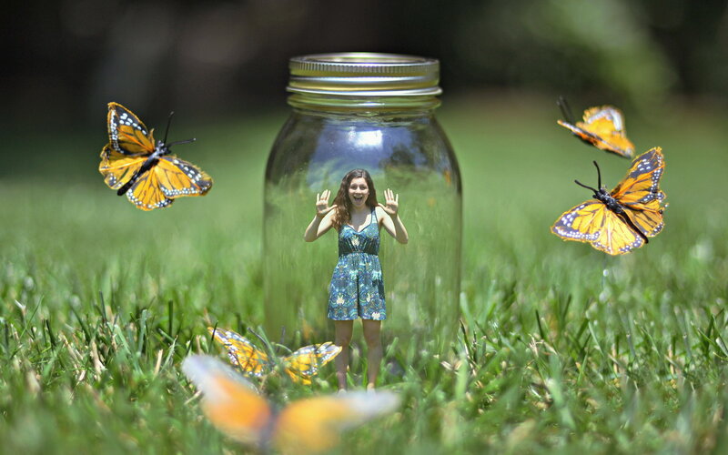 Woman in Glass Jar