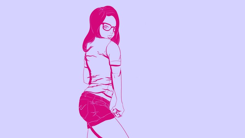 woman in glasses and shorts
