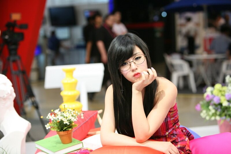 woman in glasses at event