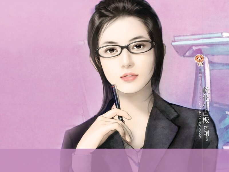 Woman in Glasses Holding Pen
