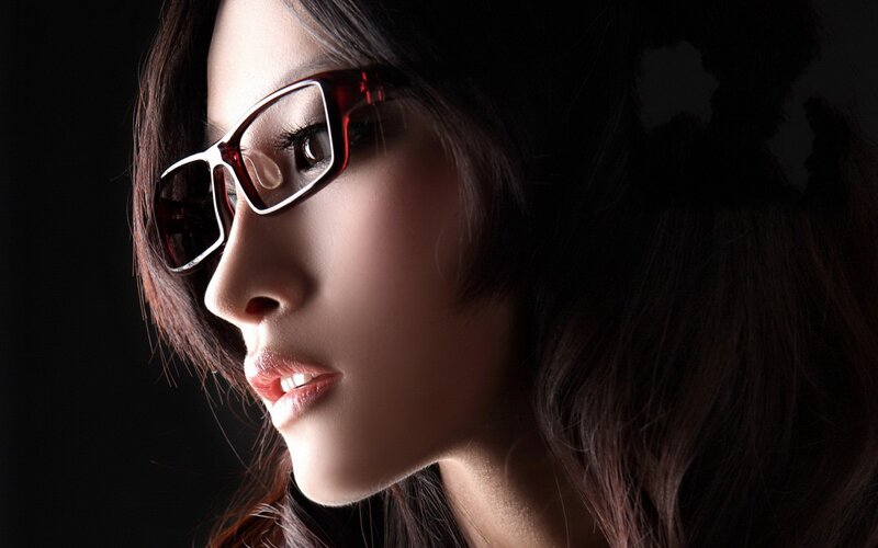 woman in glasses profile
