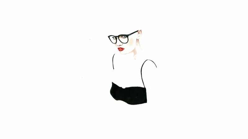 woman in glasses sketch