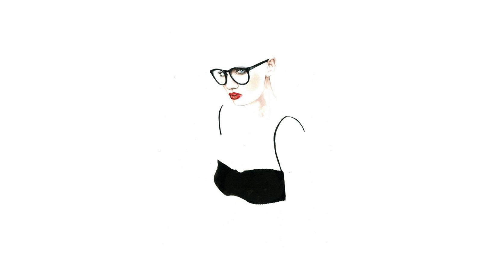 woman in glasses sketch