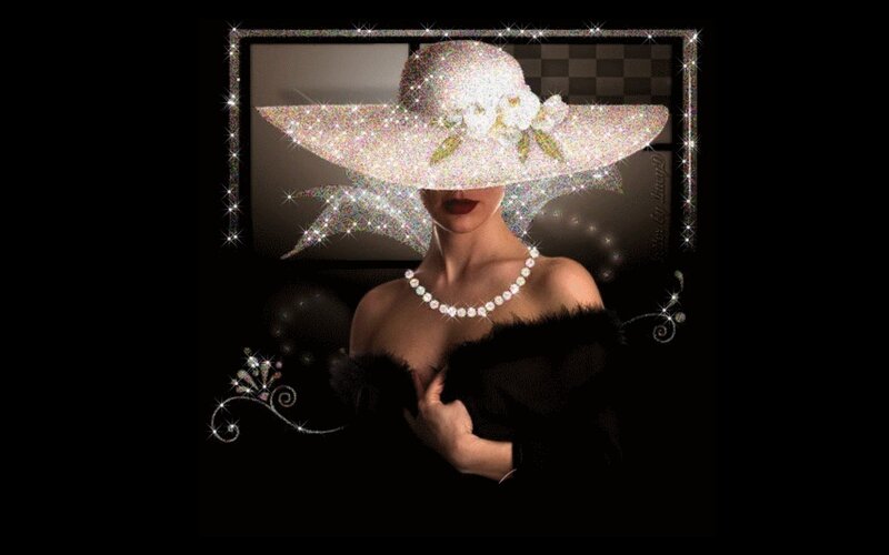 Woman in Glitter Hat