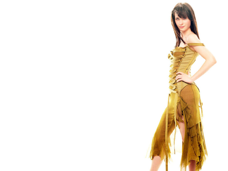 Woman in Gold Dress — Confident, Photograph, Corset