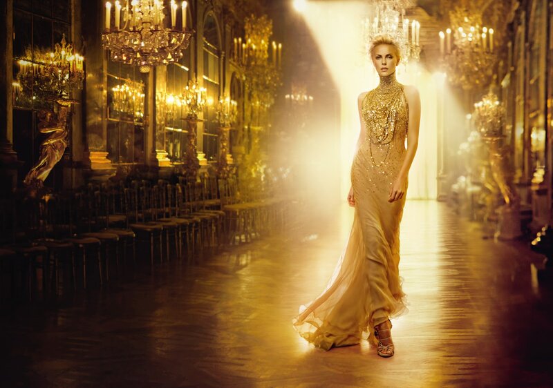 Woman in Gold Gown — Dramatic