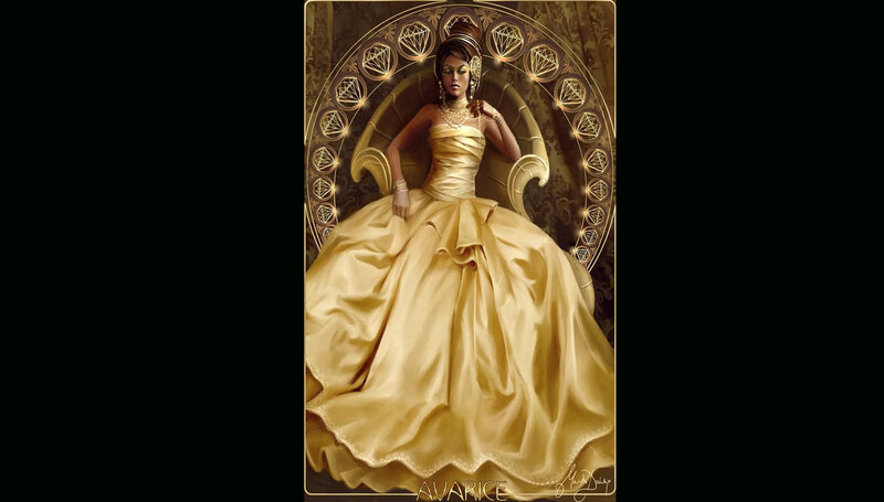 Woman in Gold Gown — Regal, Digital Art